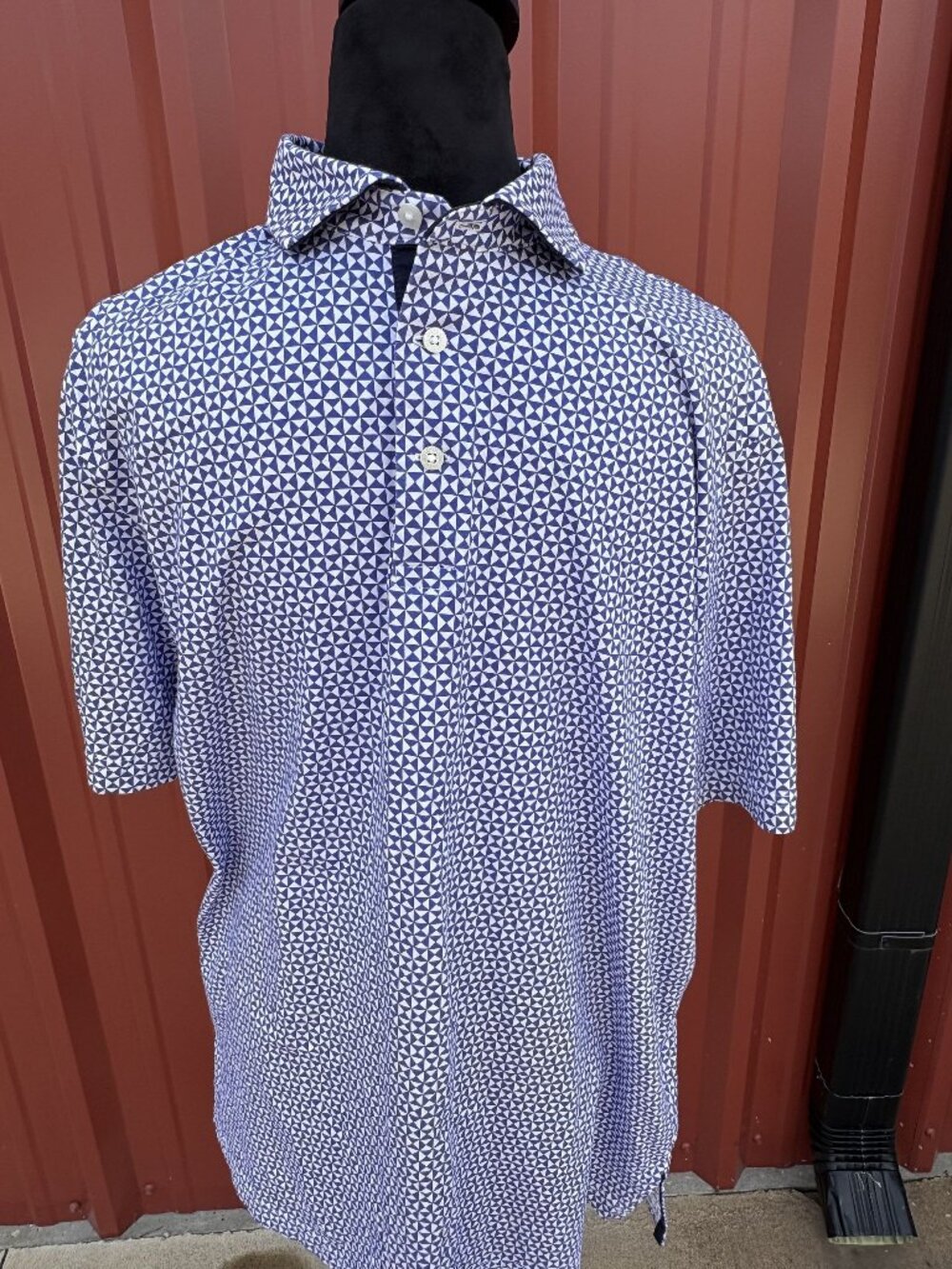 Polo Golf Ralph Lauren Mens Geometric Print Short Sleeve Polo Shirt Size L